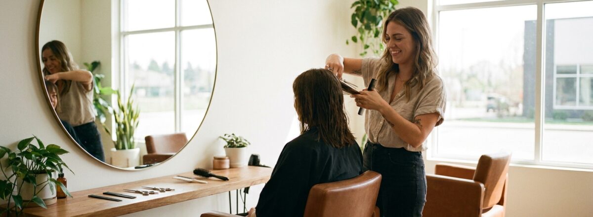 Friseurin bei der Arbeit im Salon