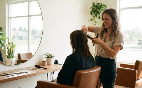 Friseurin bei der Arbeit im Salon