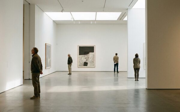 Besucher in einem Kunstmuseum